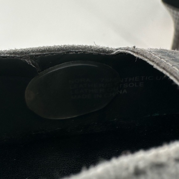 White House black market womens heels size 7.5 black gray leather suede platform - Picture 8 of 10